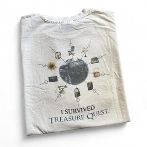Vintage 90s I Survived Treasure Quest PC promo Graphic Tee - White XXL